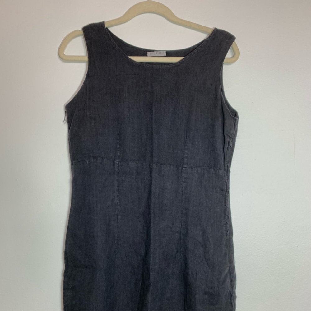 Black linen dress